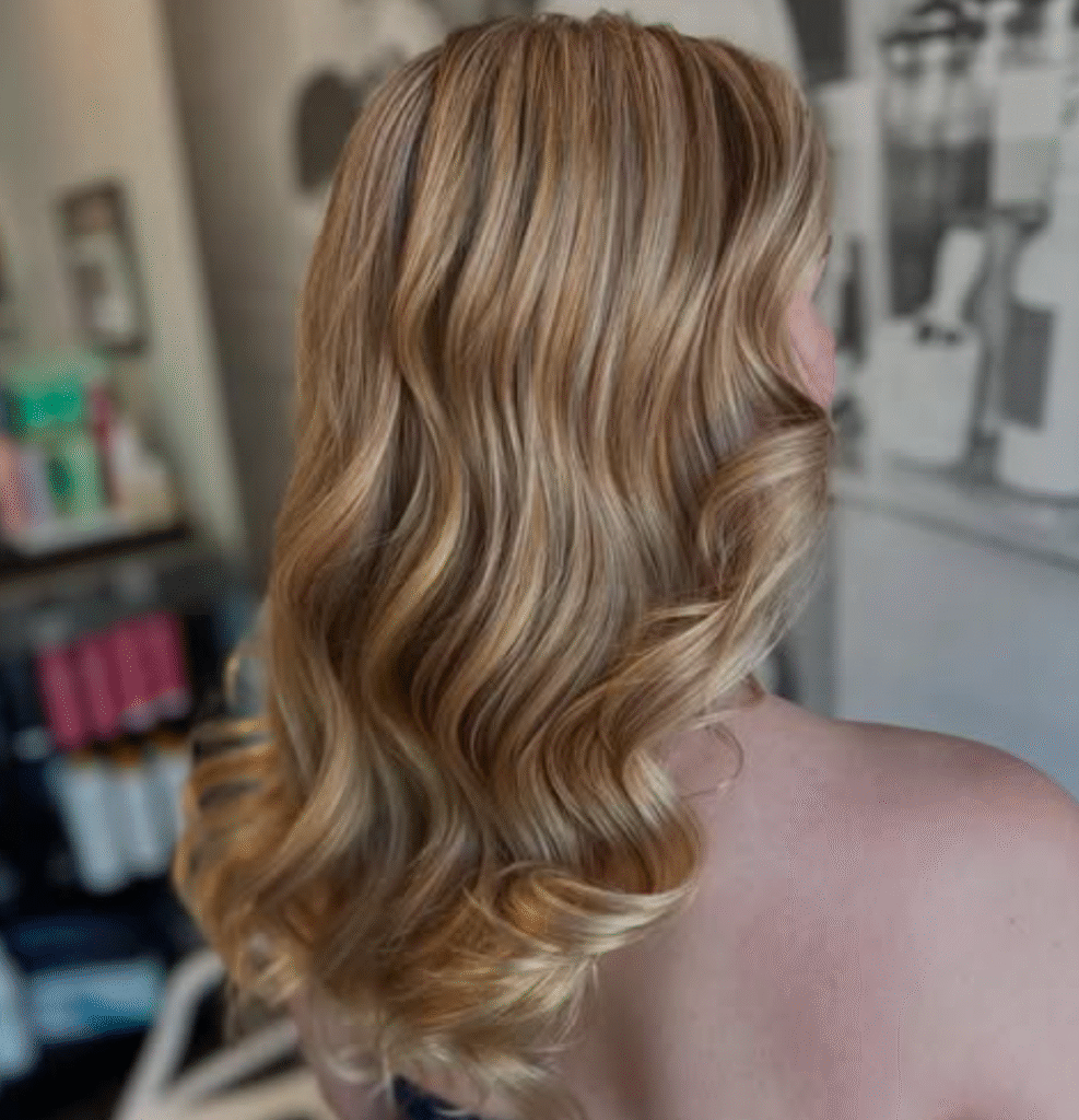 Blond Hair colour and cut by Lotus Hair Design in St. Albert
